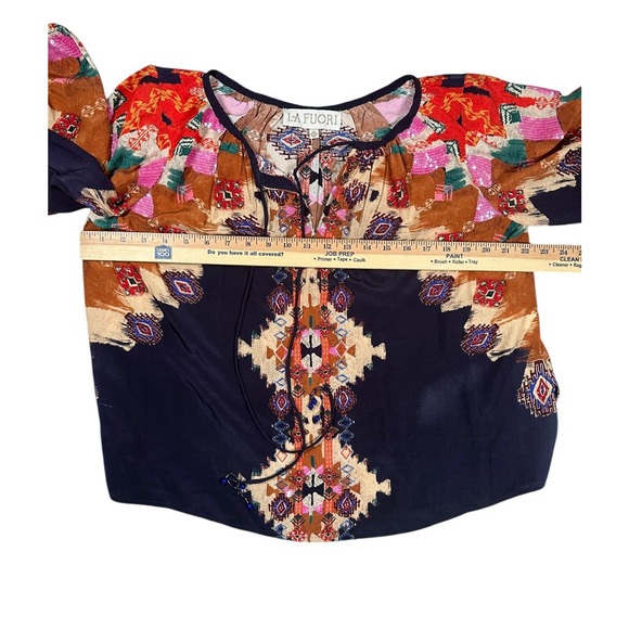 La Fuori Women's Multicolor Bohemian Blouse - Picture 4 of 6